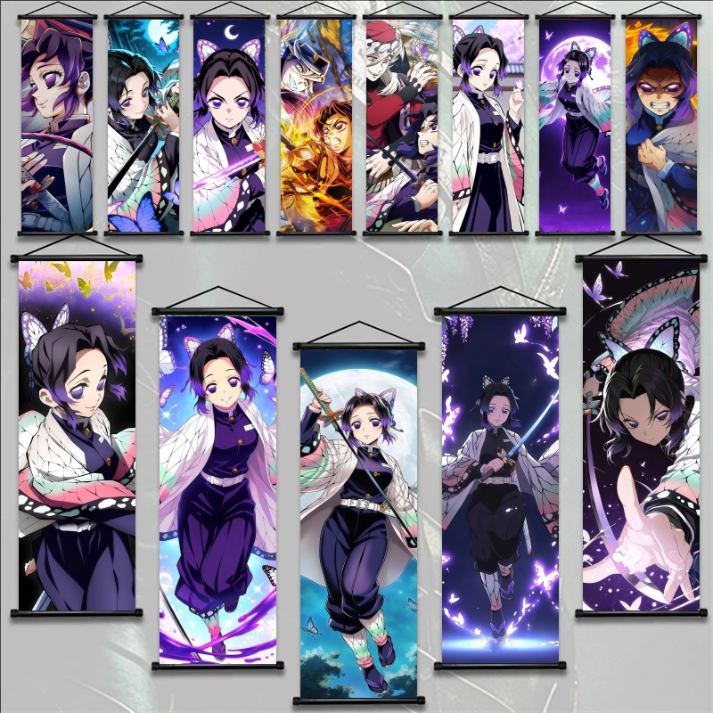 Home Textiles - Shinobu Kocho Demon Slayer Kunststoff-Wandbehang, Anime-Wandkunst