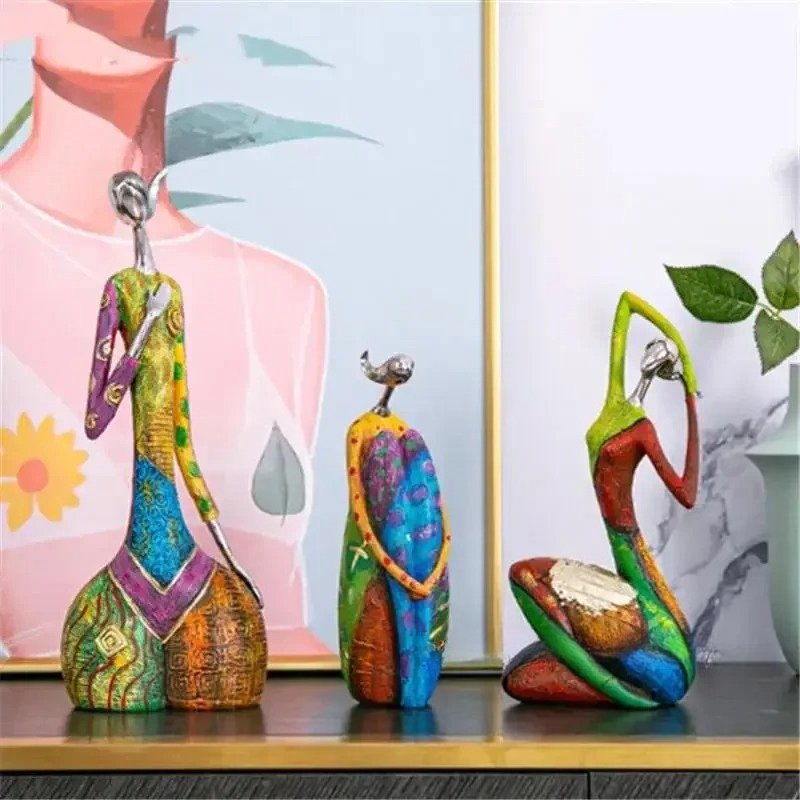 Xt Home Textiles - Malerei Frau Harz Statue Figuren Für