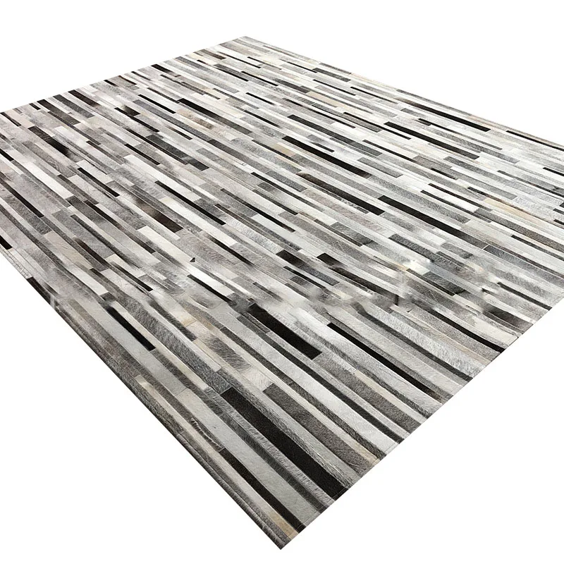 Home Textiles Importers In Usa - 2026 Importierter Natürlicher Kuhfell-Patchwork Grauer Teppich