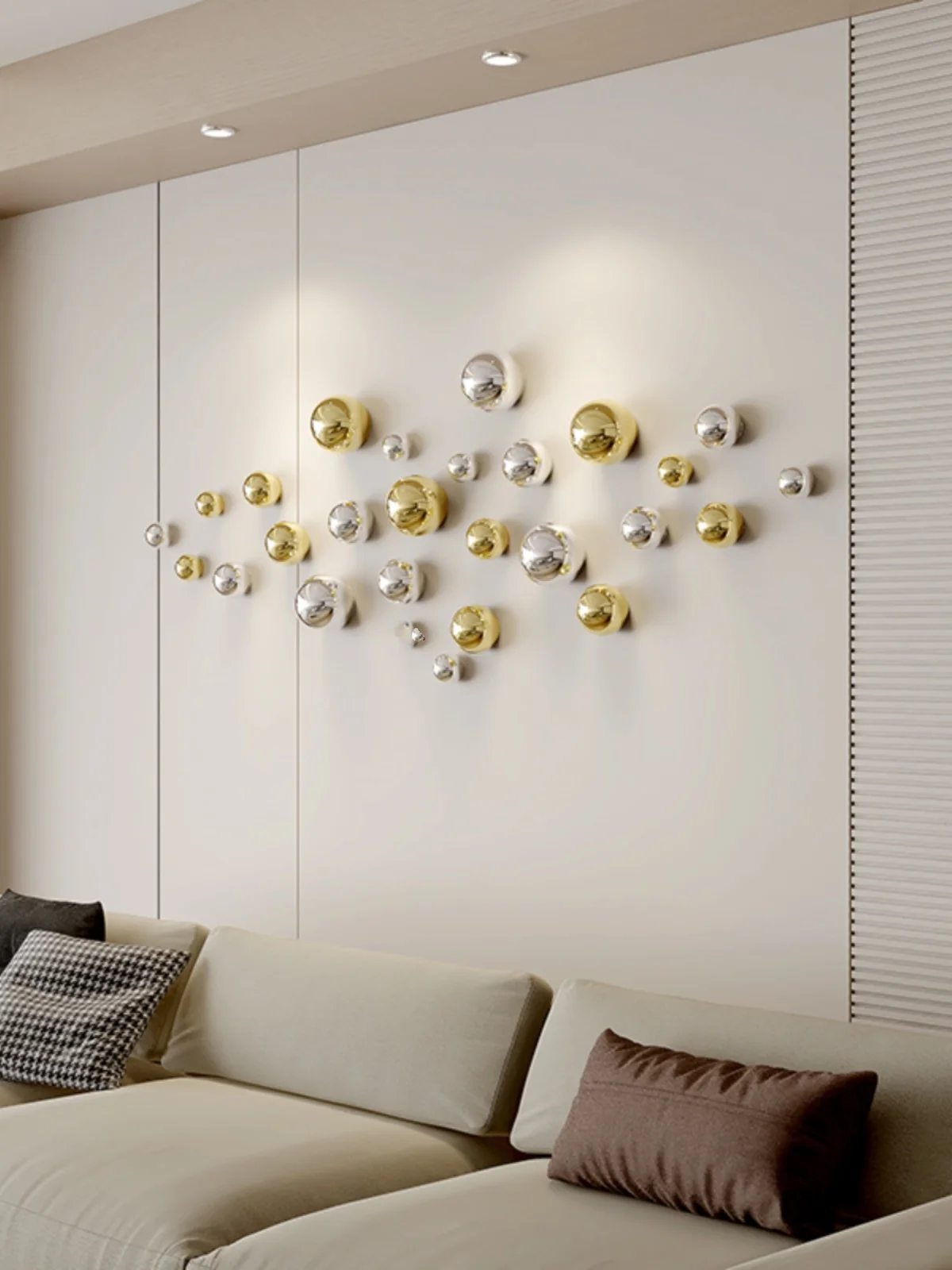 Xt Home Textiles - Wanddekoration Nachahmung Edelstahl dekorative Kugel Wohnzimmer