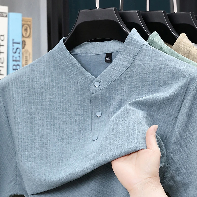 Sommer-Herrenhemd mit Stehkrag – Home Textiles Bewertung und Preis