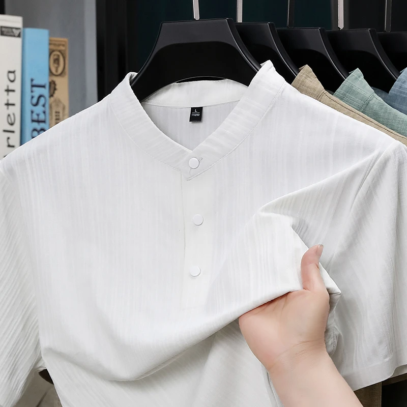 Sommer-Herrenhemd mit Stehkrag – Home Textiles Bewertung und Preis